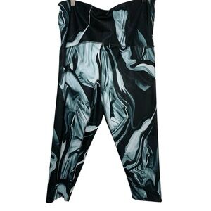 Spanx Plus Size 2X Blue Marbled 7/8 Booty Shaping Boost Athleisure Leggings